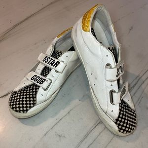 RARE Golden Goose Superstar Old School Sneakers in White/Check Pony